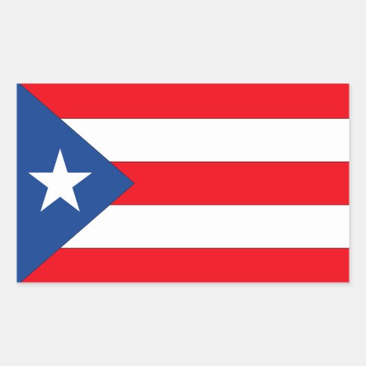 Puerto Rico Flag Rechthoekige Sticker (Voorkant)