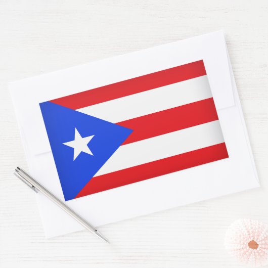 Puerto Rico Flag Rechthoekige Sticker (Envelop)