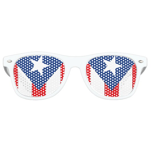 Puerto Rico Flag Retro Zonnebril (Voorkant)