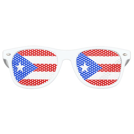 Puerto Rico Flag Retro Zonnebril (Voorkant)