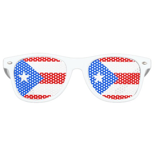 Puerto Rico Flag Retro Zonnebril (Voorkant)