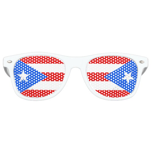 Puerto Rico Flag Retro Zonnebril (Voorkant)