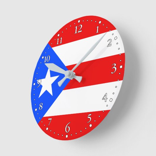 Puerto Rico Flag Ronde Klok (Hoek)
