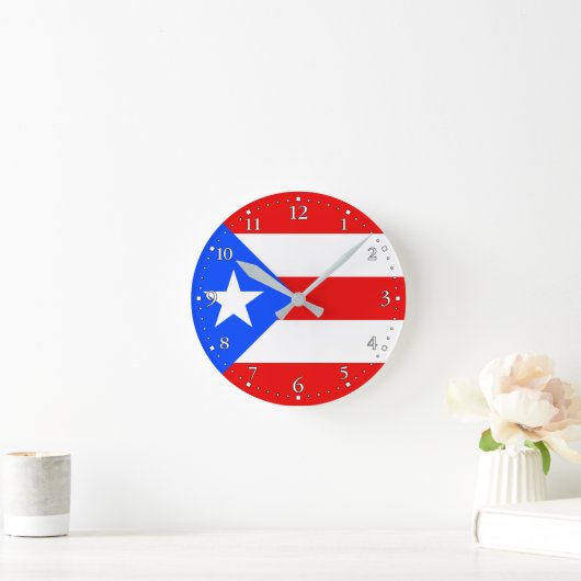 Puerto Rico Flag Ronde Klok (Huis)