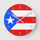 Puerto Rico Flag Ronde Klok (Voorkant)