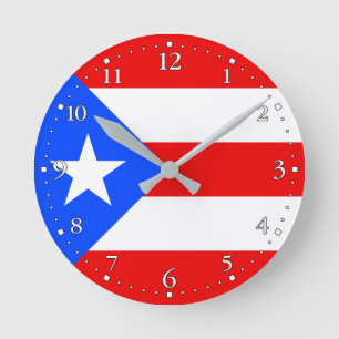 Puerto Rico Flag Ronde Klok