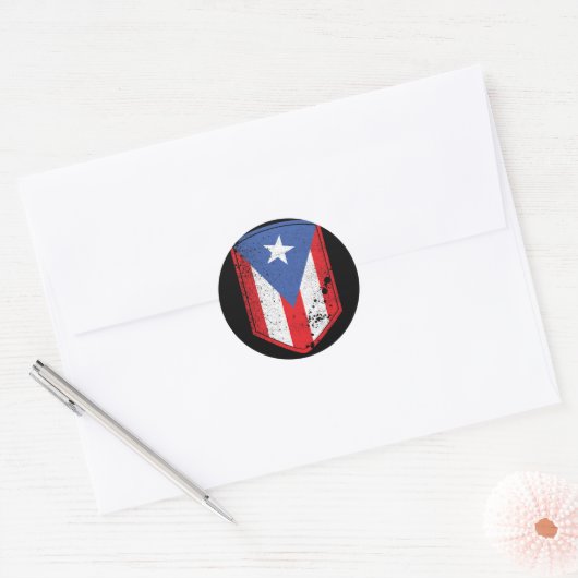 Puerto Rico Flag Ronde Sticker (Envelop)