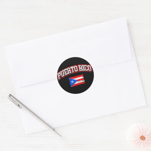 Puerto Rico Flag Ronde Sticker (Envelop)