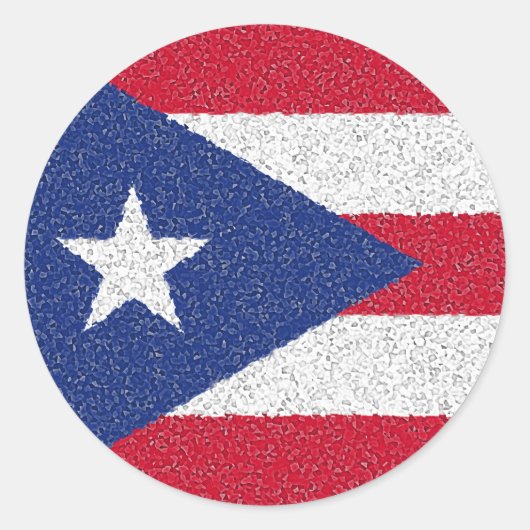 PUERTO RICO FLAG RONDE STICKER (Voorkant)