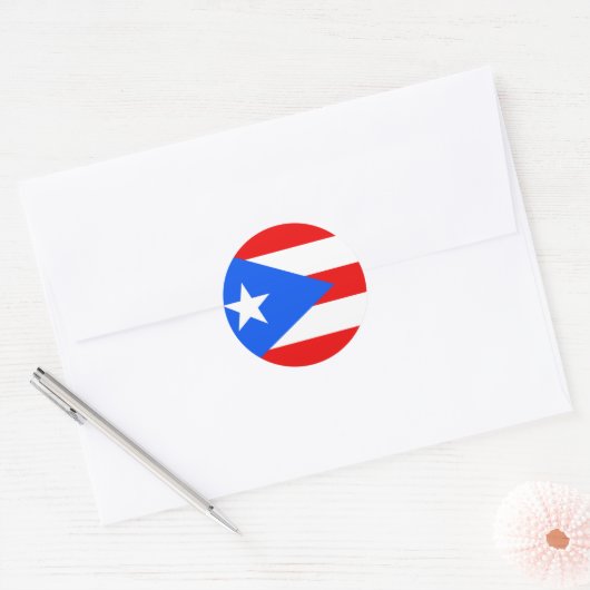 Puerto Rico Flag Ronde Sticker (Envelop)