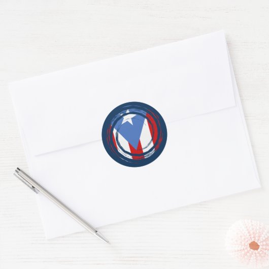 Puerto Rico Flag Ronde Sticker (Envelop)