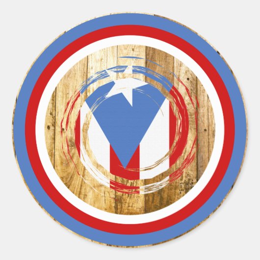 Puerto Rico Flag Ronde Sticker (Voorkant)