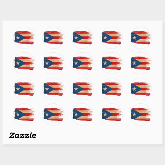 Puerto Rico Flag Ronde Sticker (Vel)