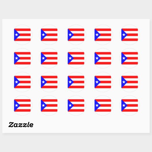 Puerto Rico Flag Ronde Sticker (Vel)