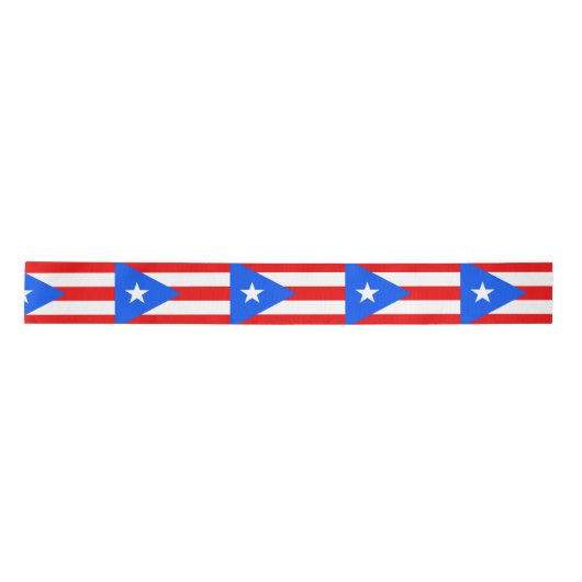 Puerto Rico Flag Satijnen Lint (Voorkant)