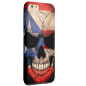 Puerto Rico Flag Skull op Black Case-Mate iPhone Hoesje (Achterkant/Rechts)