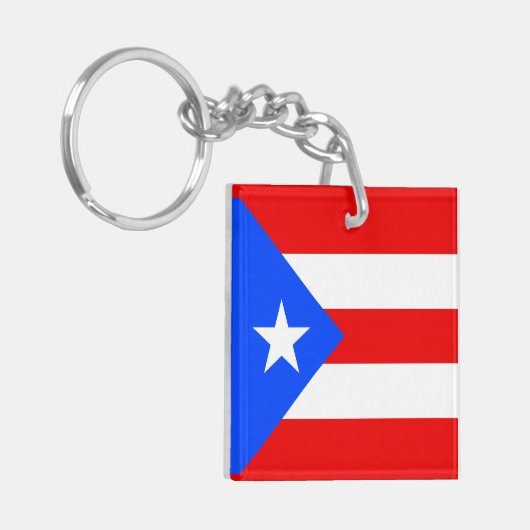 Puerto Rico Flag Sleutelhanger (Voorkant Links)