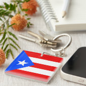Puerto Rico Flag Sleutelhanger (Voorkant Rechts)