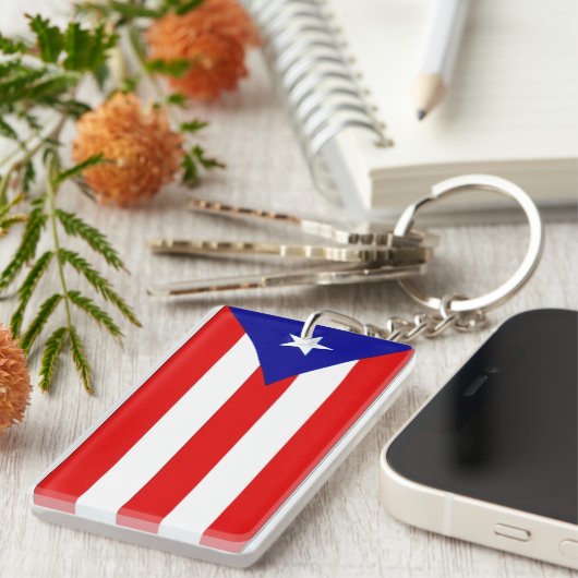 Puerto Rico Flag Sleutelhanger (Voorkant Rechts)
