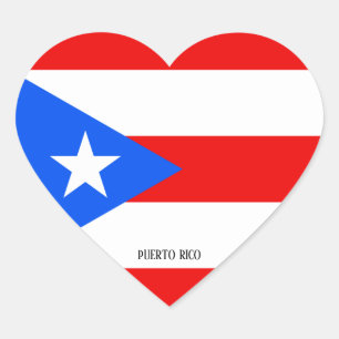 Puerto Rico Flag Splendid Patriotic Hart Sticker