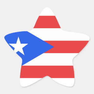 Puerto Rico Flag Ster Sticker