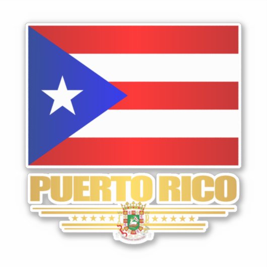 Puerto Rico Flag Sticker (Voorkant)