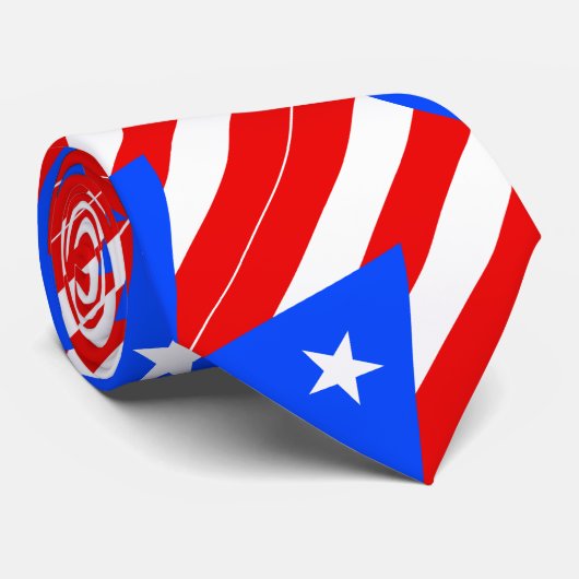Puerto Rico Flag Stropdas (Opgerold)