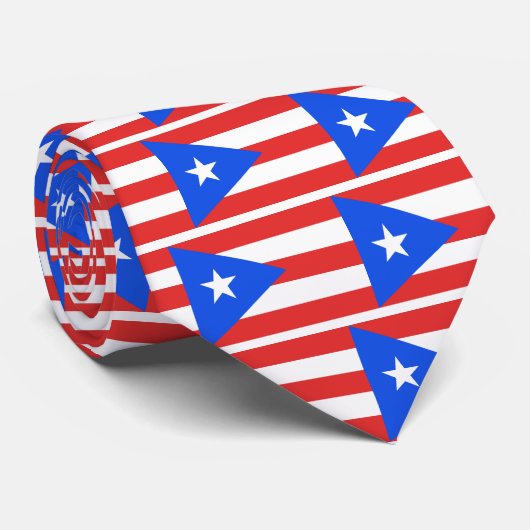 Puerto Rico Flag Stropdas (Opgerold)