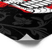 Puerto Rico Flag Sugar Skull met Rozen Poster (Hoek)