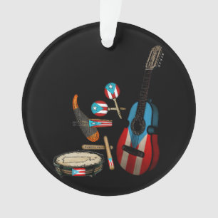 Puerto Rico Flag   Traditionele Boricua-instrument Ornament