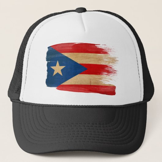 Puerto Rico Flag Trucker Hat Trucker Pet (Voorkant)