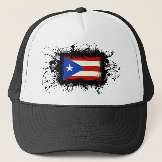 Puerto Rico Flag Trucker Pet (Voorkant)