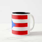 Puerto Rico Flag Tweekleurige Koffiemok (Voorkant rechts)