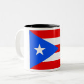 Puerto Rico Flag Tweekleurige Koffiemok (Voorkant links)