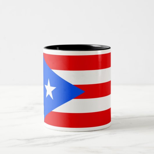 Puerto Rico Flag Tweekleurige Koffiemok (Center)
