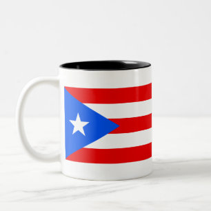Puerto Rico Flag Tweekleurige Koffiemok
