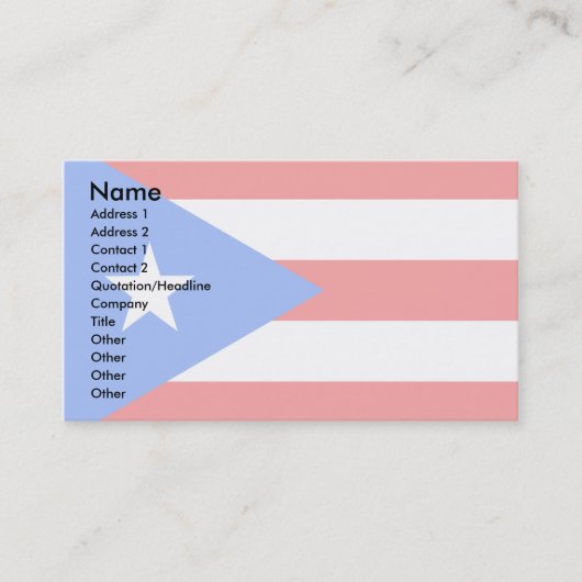 Puerto Rico Flag Visitekaartje (Voorkant)