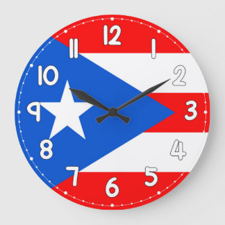 Puerto Rico Flag Wall Clock – Flag for Home Decor Grote Klok