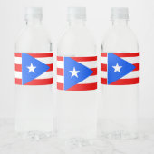 Puerto Rico Flag Waterfles Etiket (Flessen)