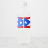 Puerto Rico Flag Waterfles Etiket (Achterkant)