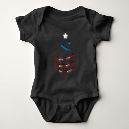 Puerto Rico Flag Xmas lights i Navidad Boricua Romper (Voorkant)