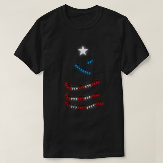 Puerto Rico Flag Xmas lights i Navidad Boricua T-shirt (Design voorkant)