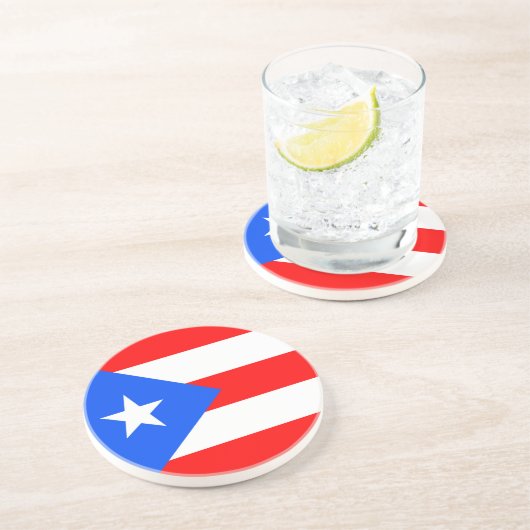 Puerto Rico Flag Zandsteen Onderzetter (Zijkant)