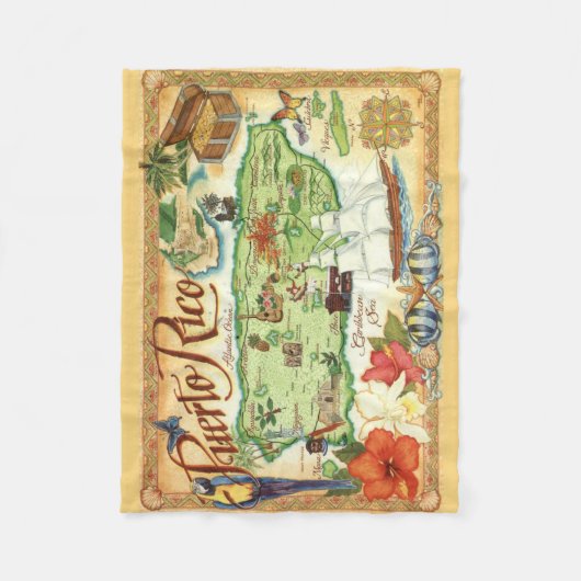 Puerto Rico Fleece Deken (Voorkant)