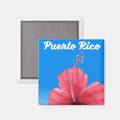 Puerto Rico Flor de maga-reisposter Magneet (Voorkant / Achterkant)