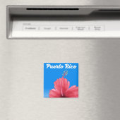 Puerto Rico Flor de maga-reisposter Magneet (Insitu (Vaatwasser))