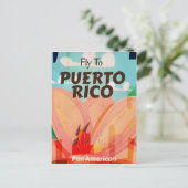Puerto Rico  Flower Travel Poster Briefkaart (Staand voorkant)