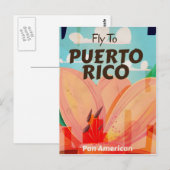 Puerto Rico  Flower Travel Poster Briefkaart (Voorkant / Achterkant)