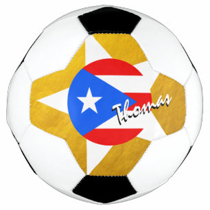 Puerto Rico Football & Gold Puerto Ricaanse vlag Voetbal