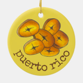 Puerto Rico Fried Plantains Tostenen Food Cuisine Keramisch Ornament